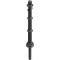 Dekorativ puller i aluminium | serie 495B | fastmonteret, til indst�bning i beton med jordanker, total l�ngde ca. 1300 mm | med 2 �jer